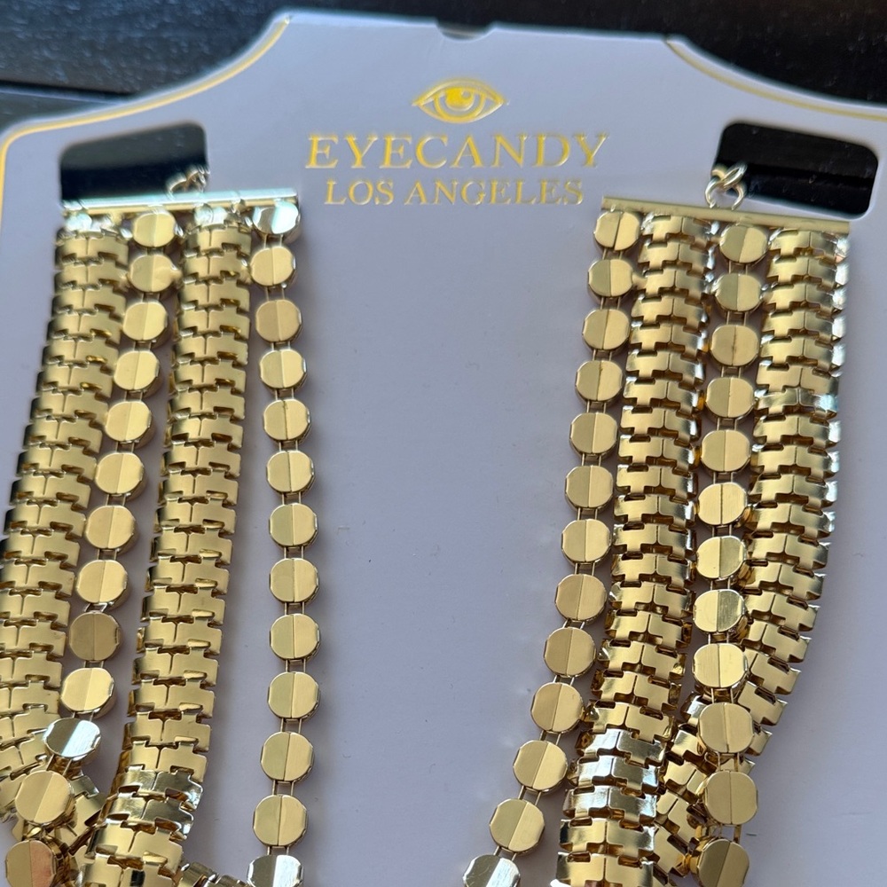 Eye Candy Gold Multi-Layer Necklace - Picture 2 of 4